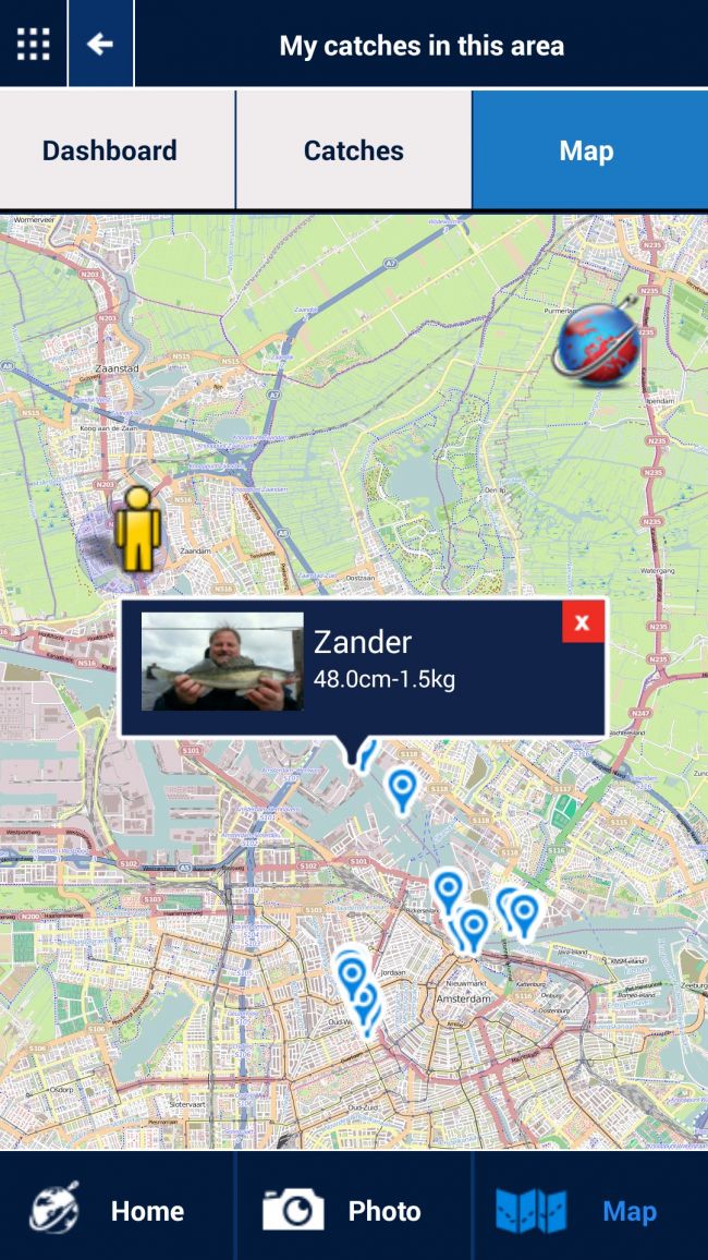 Scan je visstek vooraf en weet waar de vis is